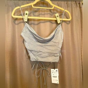 Zara XS Satin crop top